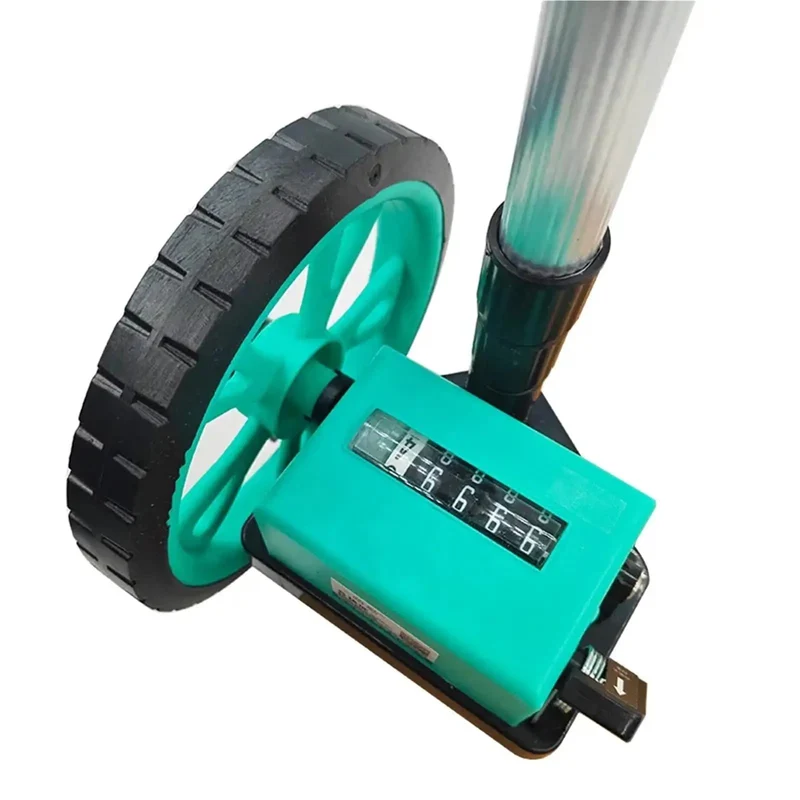 Heavy Duty Manual Distance Measuring Wheel For Contractor Crews And Engineering Gigs Rolling Smooth Without Skip Using A Trusted Mechanical Dial Counter Up To 9999 Point 9 Meters