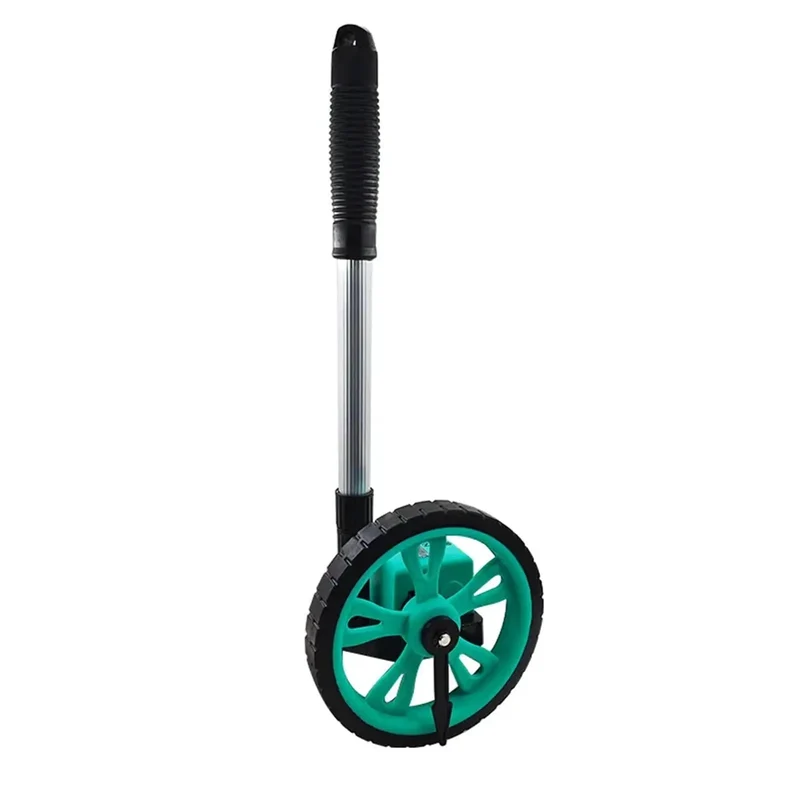 Heavy Duty Manual Distance Measuring Wheel For Contractor Crews And Engineering Gigs Rolling Smooth Without Skip Using A Trusted Mechanical Dial Counter Up To 9999 Point 9 Meters