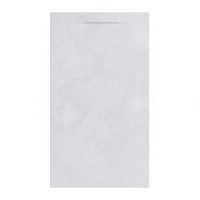 Mineralguss-Duschwanne extra flach Spachteloptik KORAL weiss