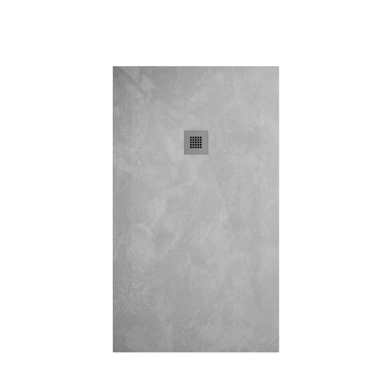 Mineralguss-Duschwanne extra flach Spachteloptik SILEX grau