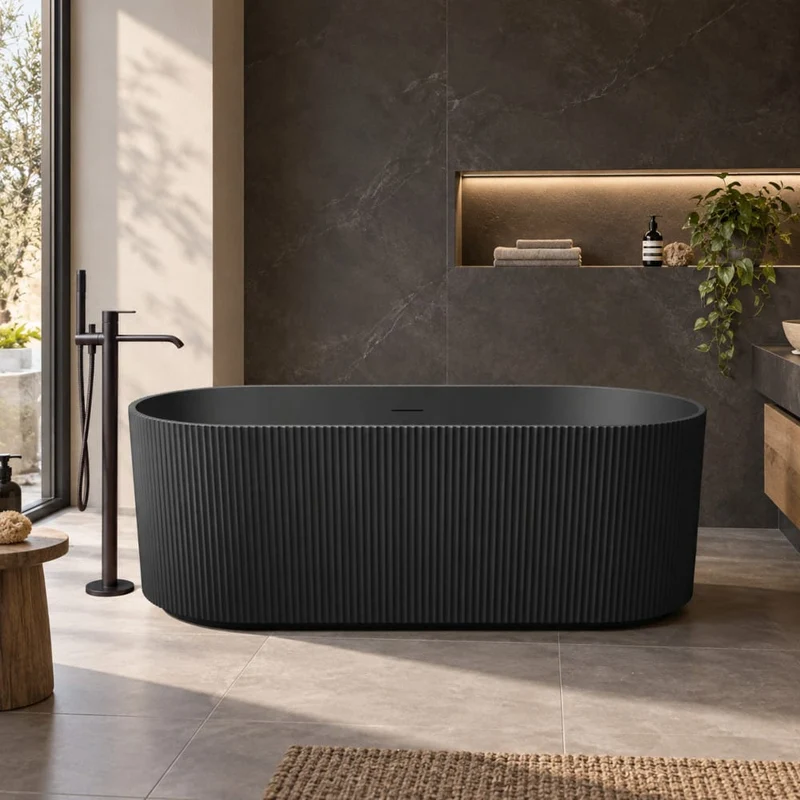 Freistehende Badewanne CANADA SCHWARZ MATT