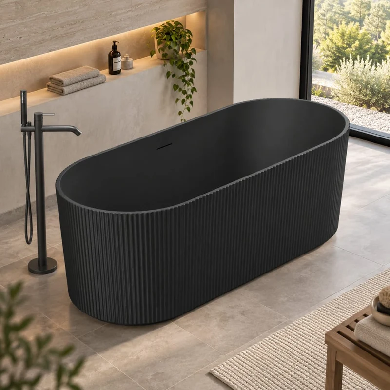 Freistehende Badewanne CANADA SCHWARZ MATT