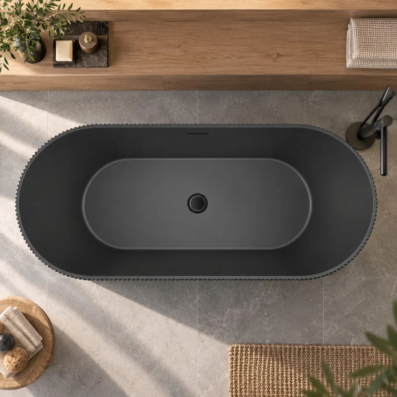 Freistehende Badewanne CANADA SCHWARZ MATT