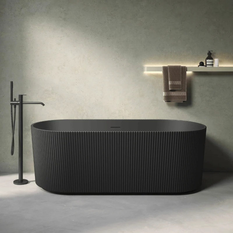 Freistehende Badewanne CANADA SCHWARZ MATT