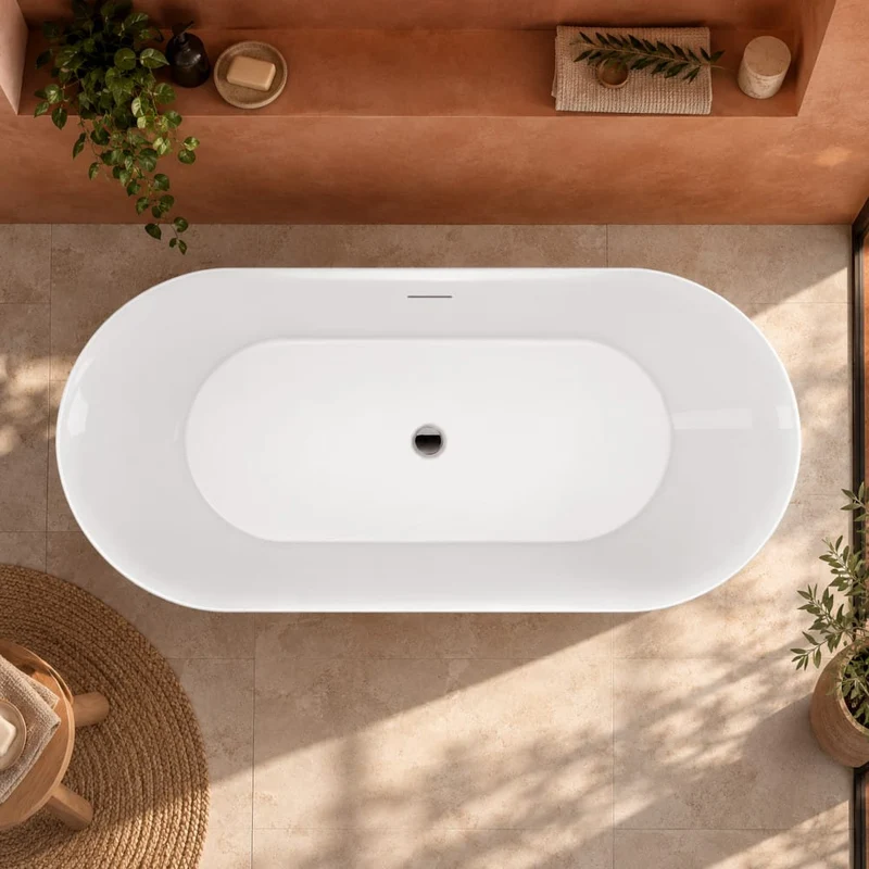 Freistehende Badewanne MADEIRA weiß glänzend