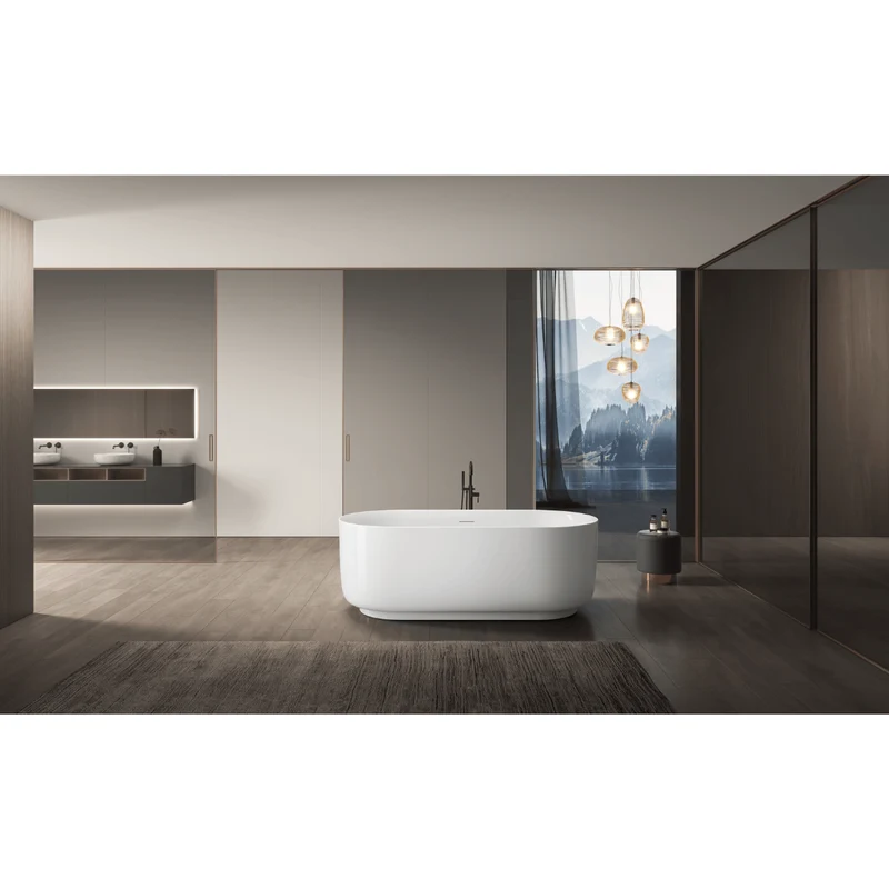 Freistehende Badewanne MADEIRA weiß glänzend