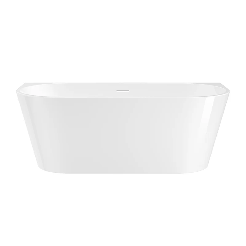 Halb Freistehende Badewanne MALAGA weiß glänzend