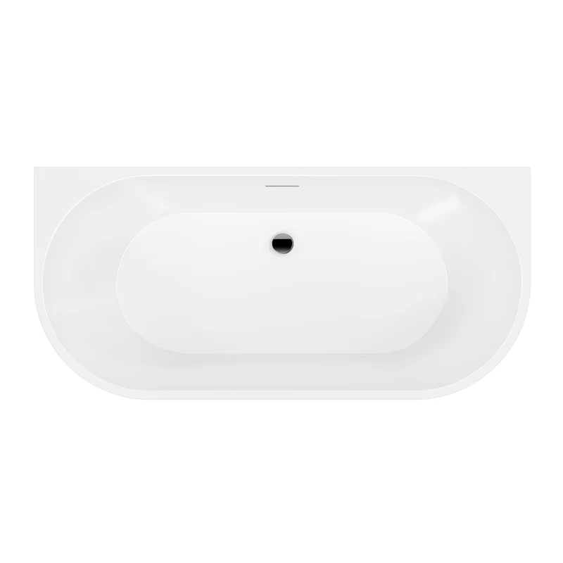 Halb Freistehende Badewanne MALAGA weiß glänzend