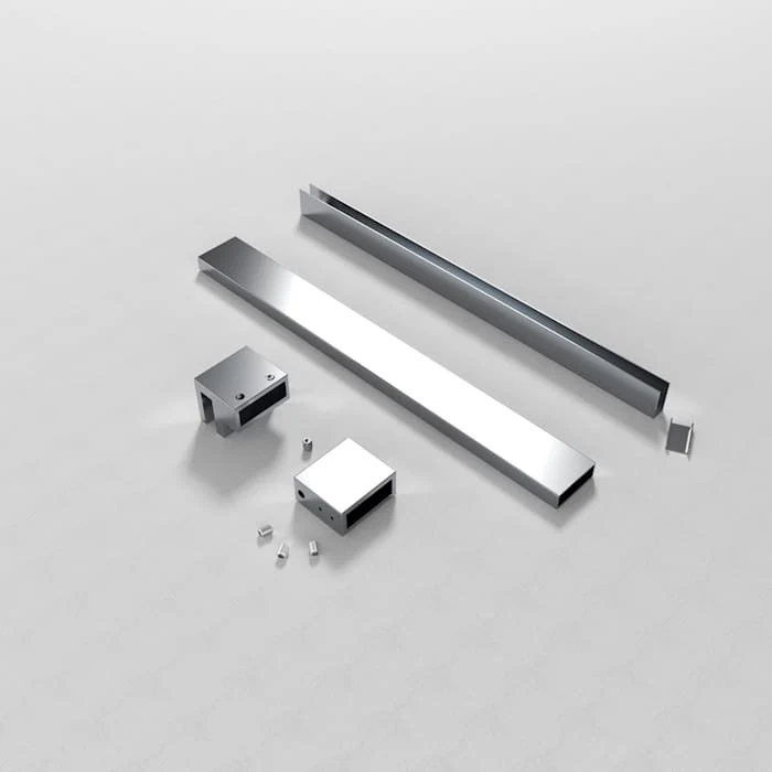 Walk In Duschwand VENLO Gun Metal - Glas 8 mm