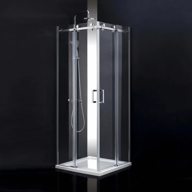 Duschabtrennung Doppel-Eckeinstieg ZWOLLE DOBLE Chrom - Glas 8 mm