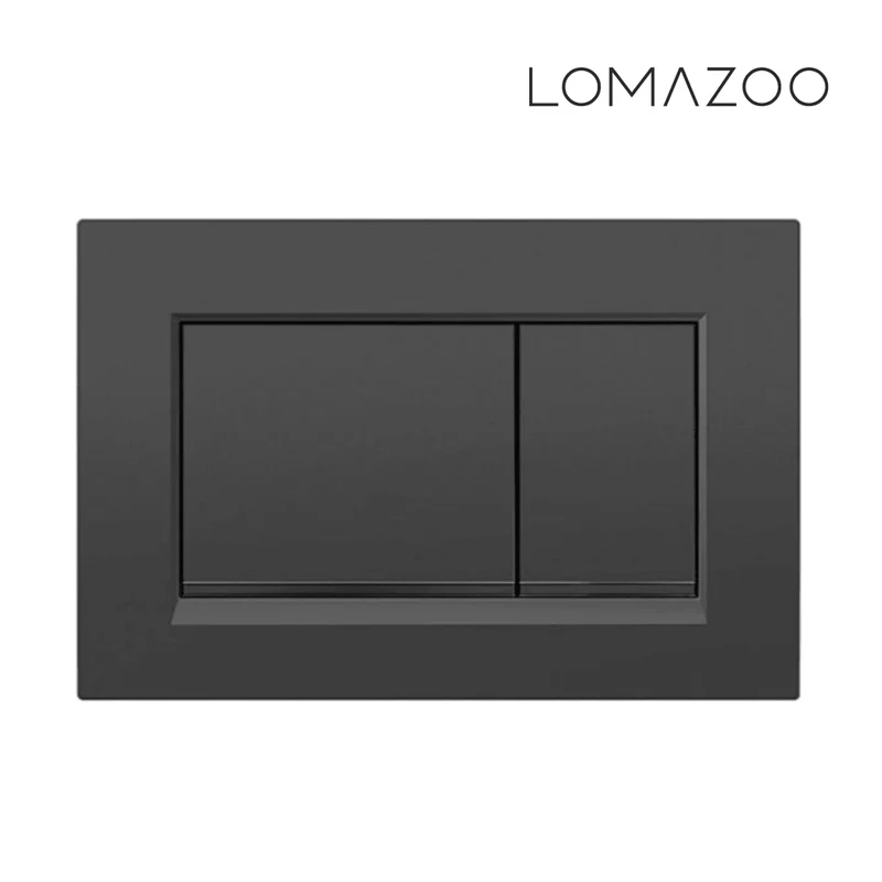 Hangtoilet met Inbouwreservoir - Vierkant Wit - Drukplaat Vierkant Gunmetal - Linea