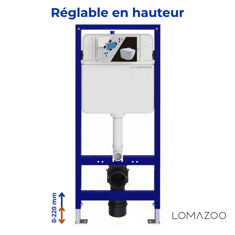 Hangtoilet met Inbouwreservoir - Rond Zwart - Drukplaat Rond Gunmetal - Linea
