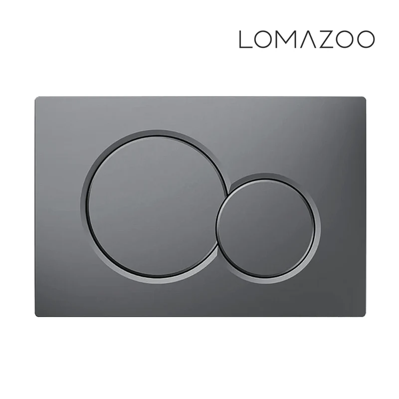 Hangtoilet met Inbouwreservoir - Rond Zwart - Drukplaat Rond Gunmetal - Linea