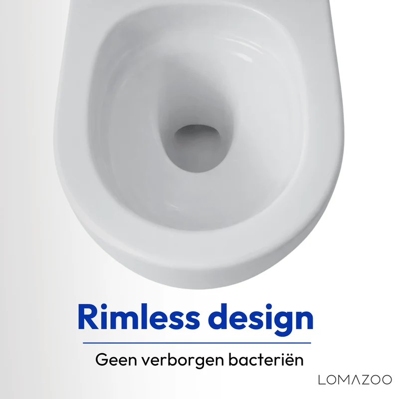 Hangtoilet met Inbouwreservoir - Rond Wit - Drukplaat Vierkant Zwart - Linea