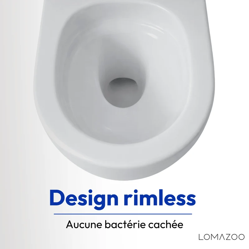Hangtoilet met Inbouwreservoir - Rond Wit - Drukplaat Vierkant Zwart - Linea