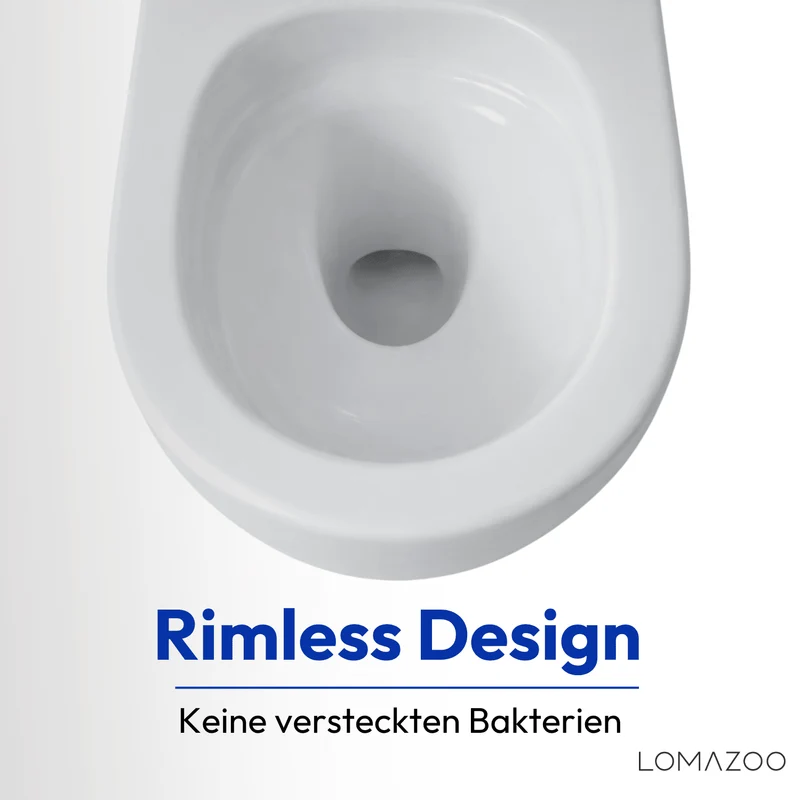 Hangtoilet met Inbouwreservoir - Rond Wit - Drukplaat Vierkant Zwart - Linea