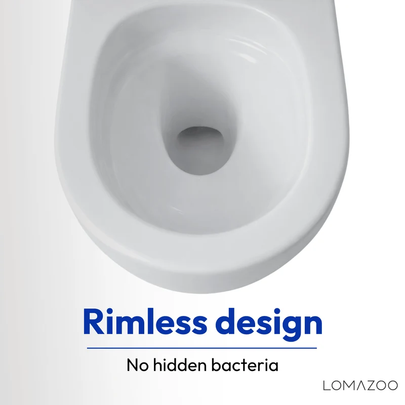 Hangtoilet met Inbouwreservoir - Rond Wit - Drukplaat Vierkant Zwart - Linea
