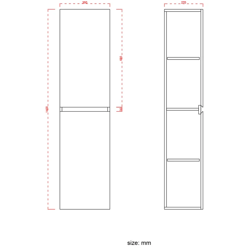 AZURO Licht Eiken - Wastafel Wit - Met Kolomkast - 60cm