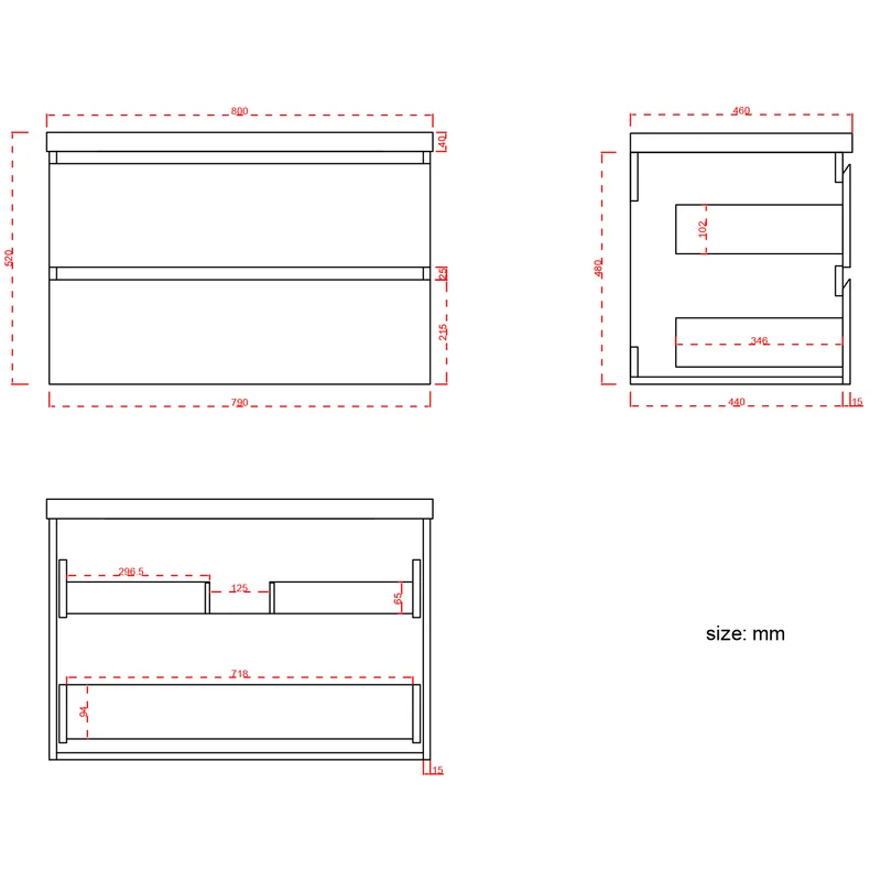 AZURO Warm Eiken - Wastafel Wit - Met Kolomkast - 80cm
