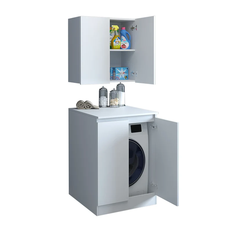 Roomart Waschmaschinenschrank ATLANTIC-V, 70 cm, mit Oberschrank, in Weiß