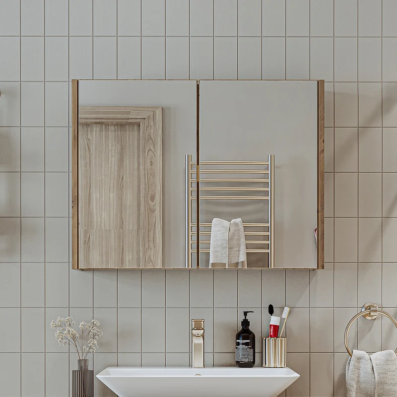 Roomart 4-teiliges Badmöbel-Set ATRIA, 100 cm, mit Spiegelschrank und Hochschrank, in 4 Farben