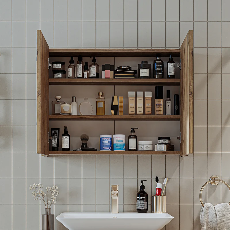 Roomart 4-teiliges Badmöbel-Set ATRIA, 85 cm, mit Spiegelschrank und Hochschrank, in 4 Farben