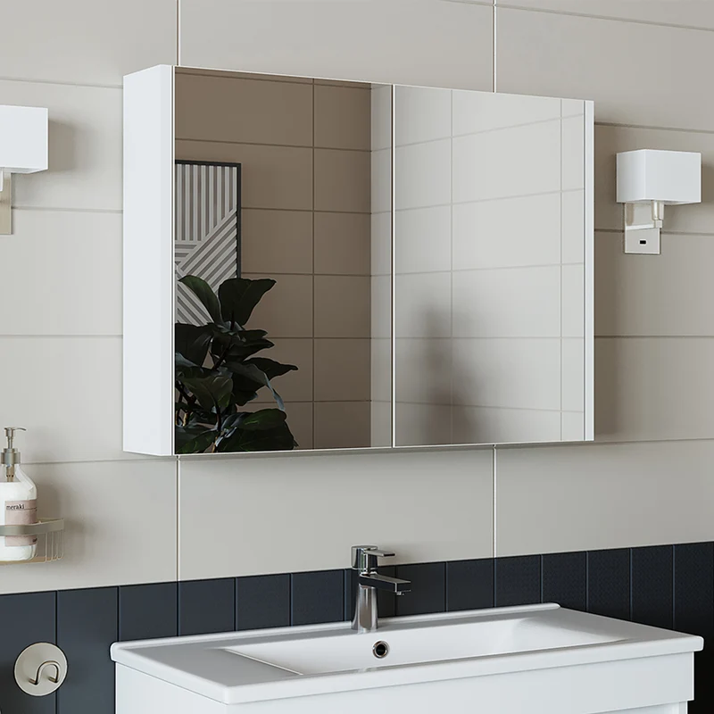 Roomart 4-teiliges Badmöbel-Set ATRIA, 85 cm, mit Spiegelschrank und Hochschrank, in 4 Farben