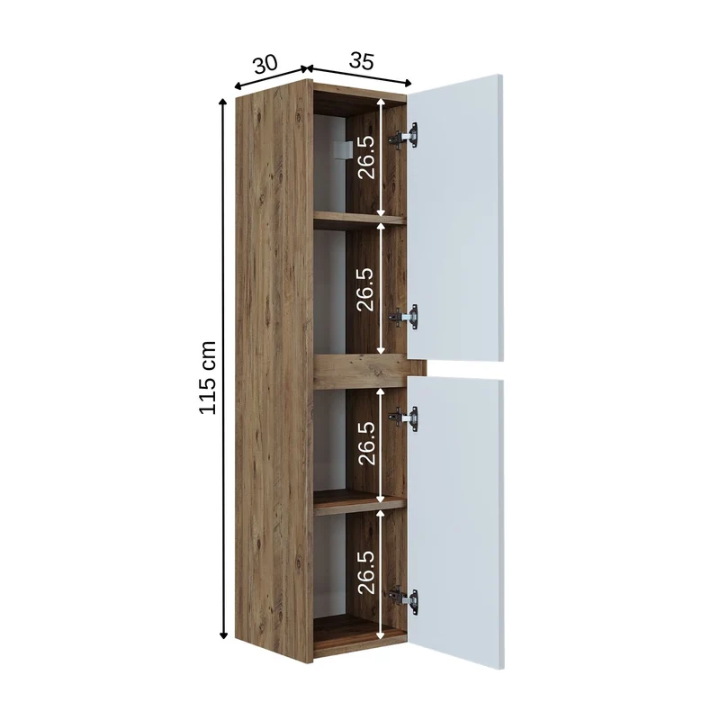 Roomart 4-teiliges Badmöbel-Set ATRIA, 85 cm, mit Spiegelschrank und Hochschrank, in 4 Farben
