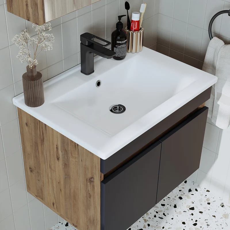 Roomart 4-teiliges Badmöbel-Set ATRIA, 65 cm, mit Spiegelschrank und Hochschrank, in 4 Farben