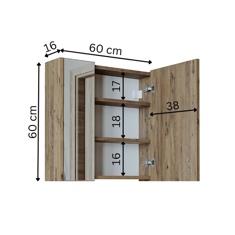 Roomart 4-teiliges Badmöbel-Set ATRIA, 65 cm, mit Spiegelschrank und Hochschrank, in 4 Farben