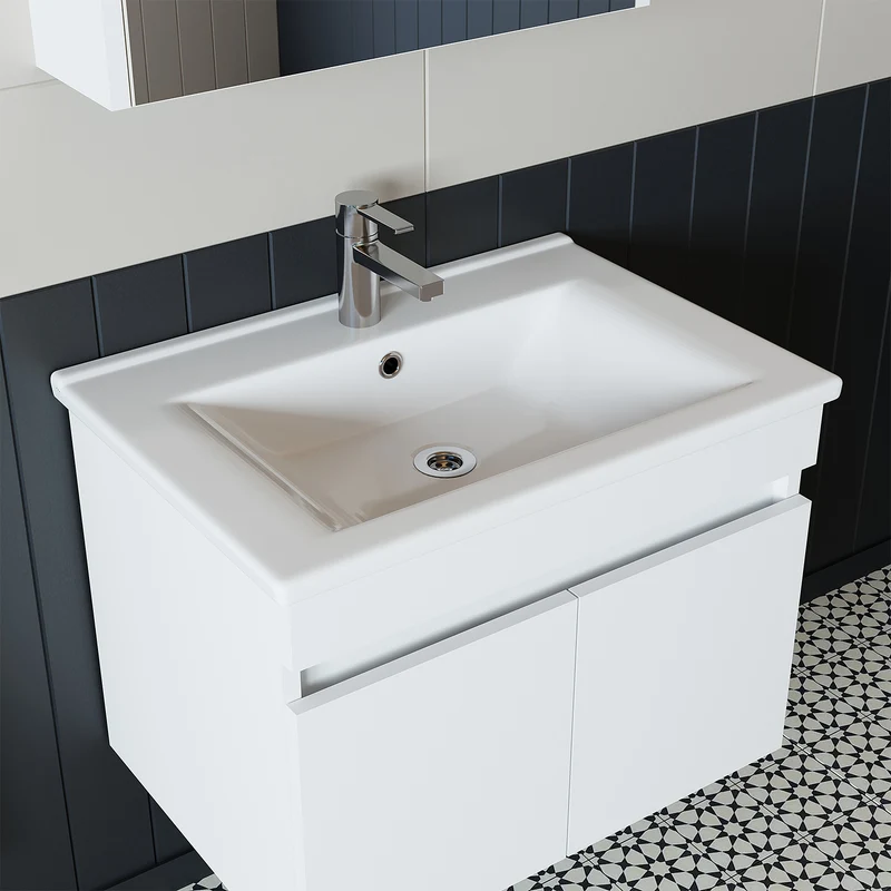 Roomart 4-teiliges Badmöbel-Set ATRIA, 65 cm, mit Spiegelschrank und Hochschrank, in 4 Farben