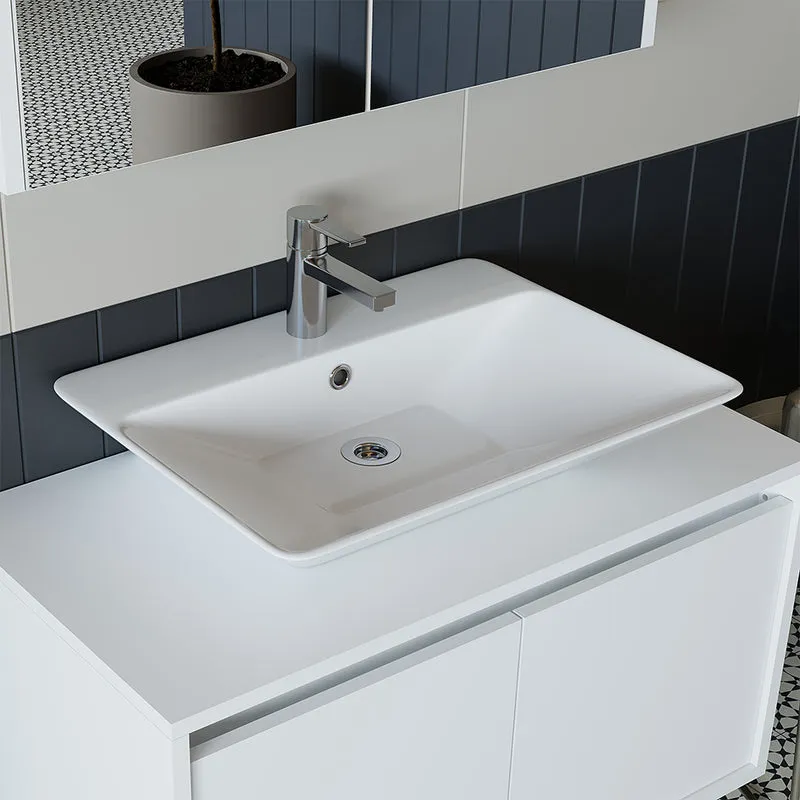 Roomart 4-teiliges Badmöbel-Set ATLANTIC, 85 cm, mit Spiegelschrank und Hochschrank, in 5 Farben