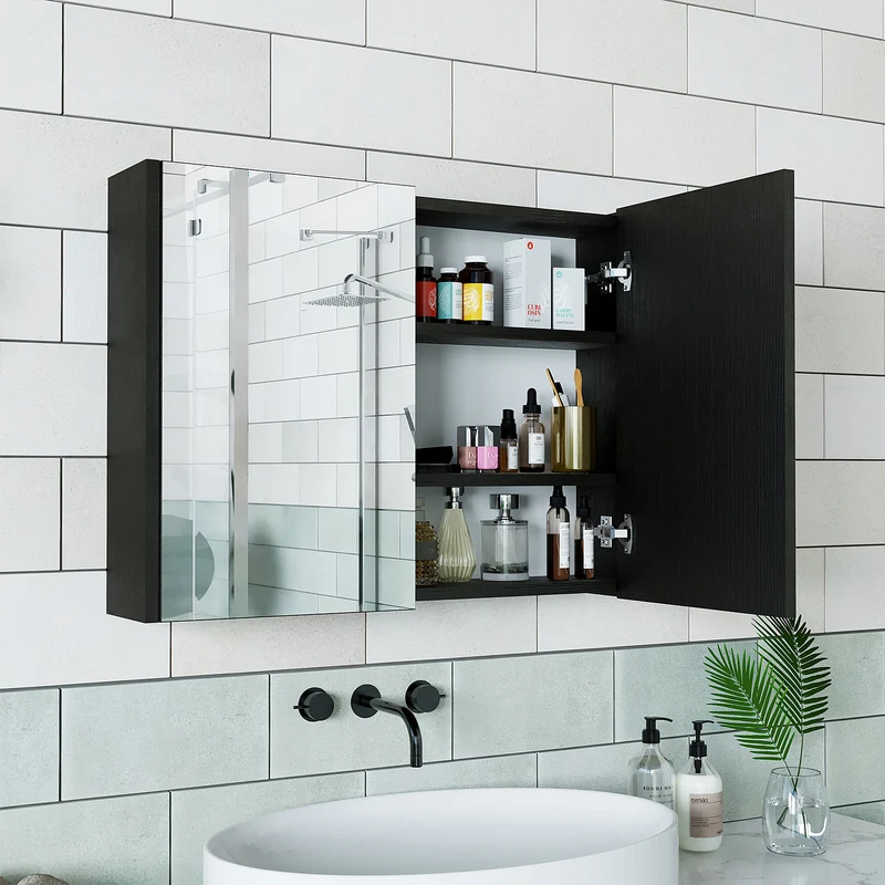 Roomart 4-teiliges Badmöbel-Set ATLANTIC, 85 cm, mit Spiegelschrank und Hochschrank, in 5 Farben