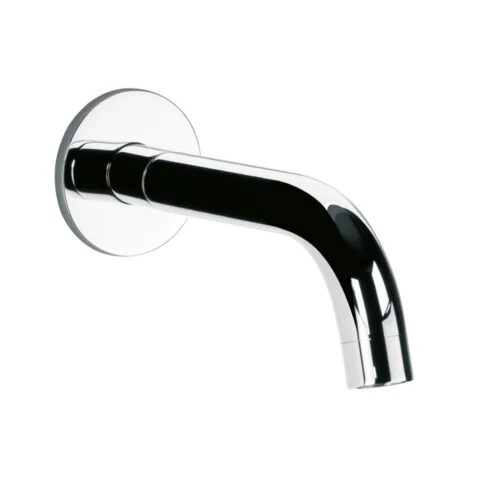 Wandauslauf für Badewanne, gebogen, verchromt, Ausladung 170, 200 oder 250 mm