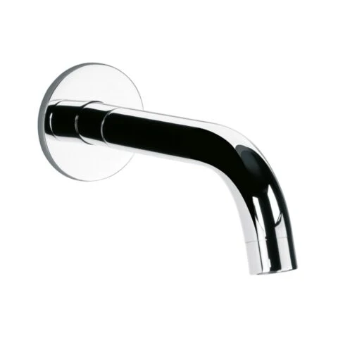 Wandauslauf für Badewanne, gebogen, verchromt, Ausladung 170, 200 oder 250 mm