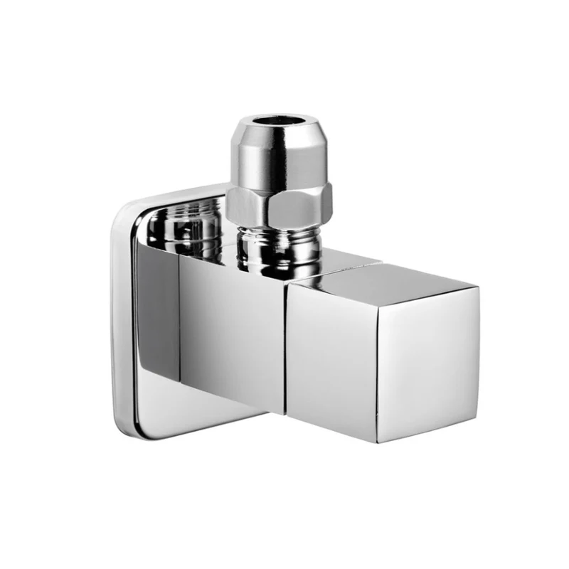 Design-Eckventil 1/2 Zoll mit keramischem Oberteil, rund oder eckig, Chrom oder Schwarz