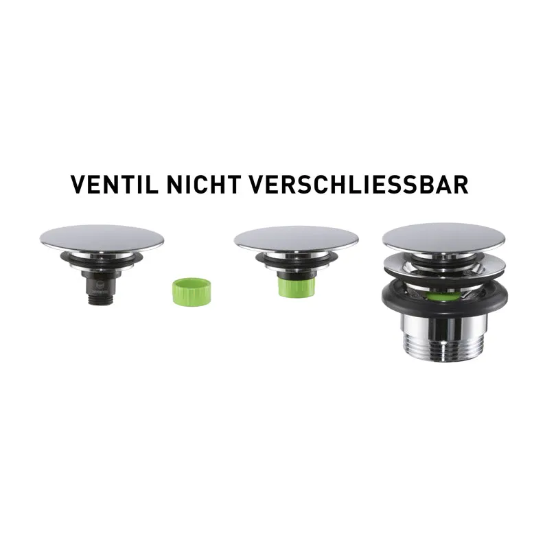 Design-Ablaufventil für Waschtisch, 1 1/4 Zoll, rund oder eckig, mit oder ohne Verschluss