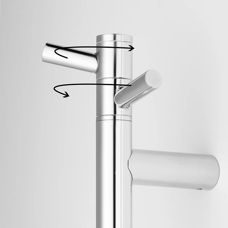 Handtuchwärmer elektrisch für das Bad, 850 oder 1400 mm, mit drehbaren Haken, 230 V, mit Timer, Art.Nr. 5200 und 5201