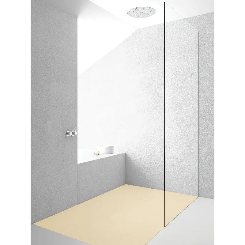 Mineralguss-Duschwanne extra flach FUSION, Schieferoptik, BEIGE