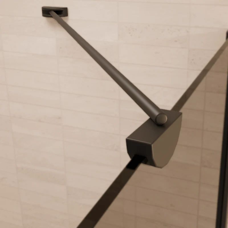 Douchecabine Medellin 90 x 90 x 200 cm - Zwart - Rookglas - Nano Coating - Draaideur