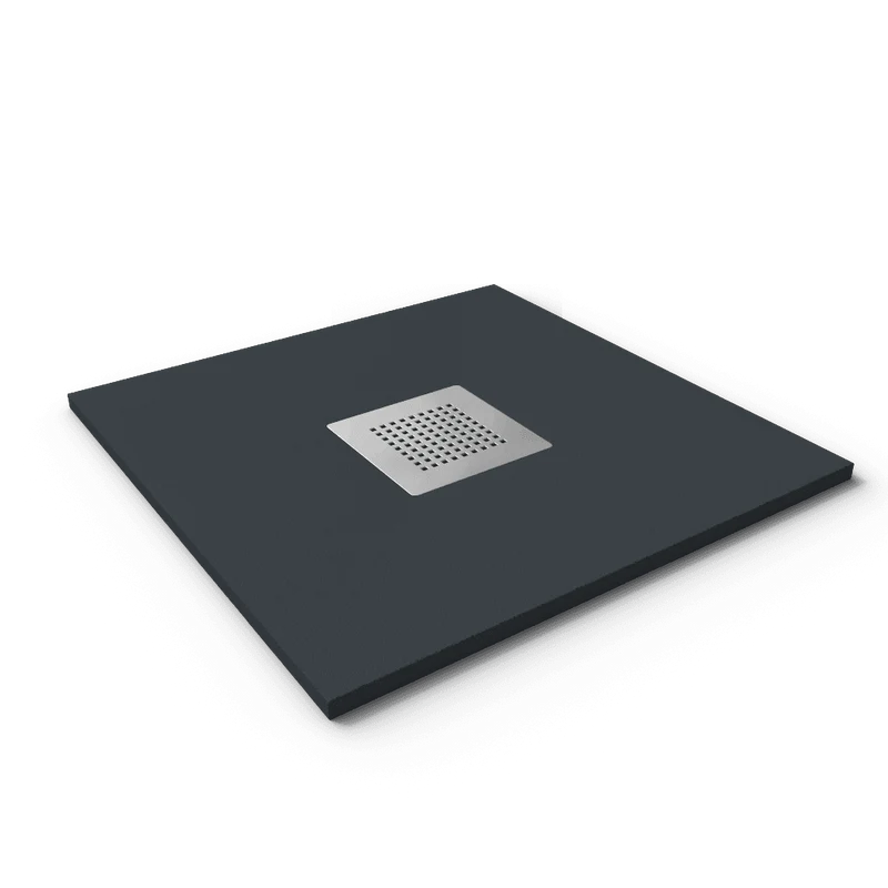 Mineralguss-Duschwanne extra flach SLATE, Schieferoptik, Anthrazit