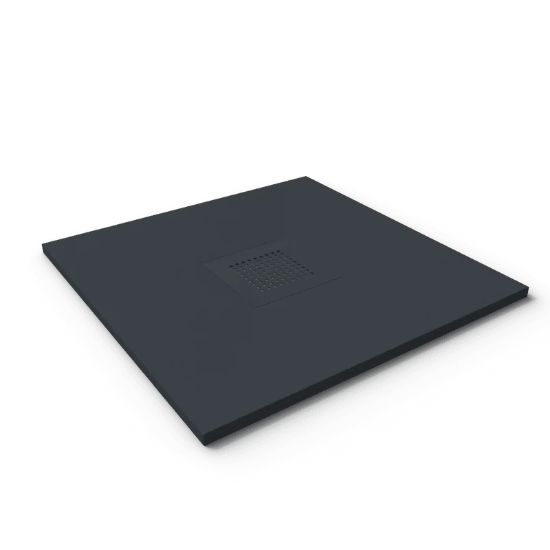 Mineralguss-Duschwanne extra flach SLATE, Schieferoptik, Anthrazit