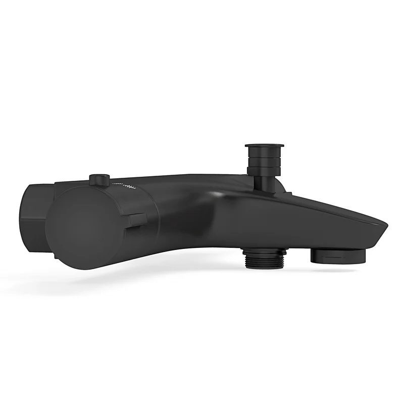Thermostatische badkraan Mat Zwart - 15cm