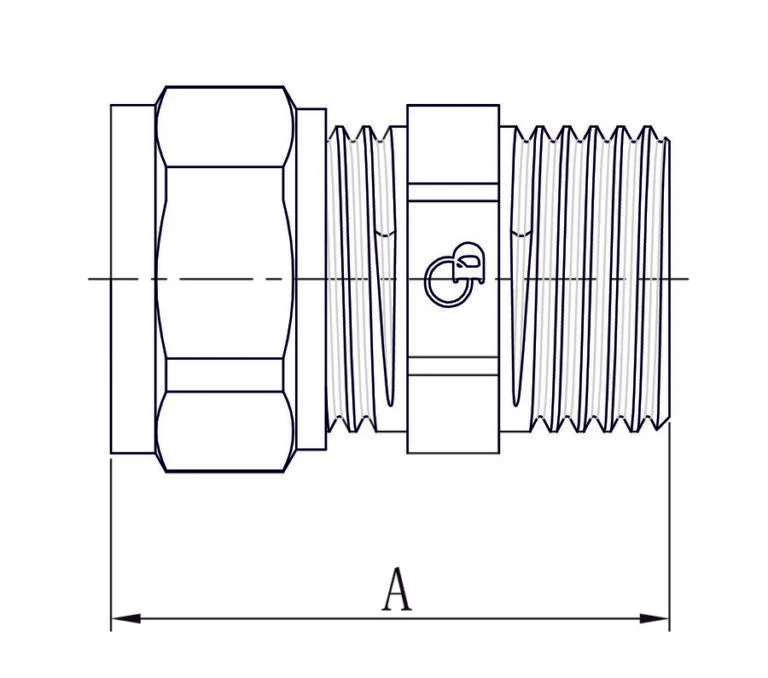 Diamond Kupplung 32 mm PEX-AL-PEX - Messing