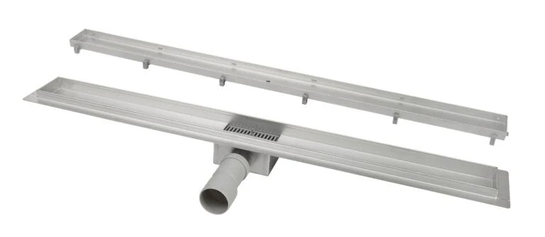 Diamond Edelstahl Duschrinne zur Montage, 700 mm, mit Siphon – Fliesenrost