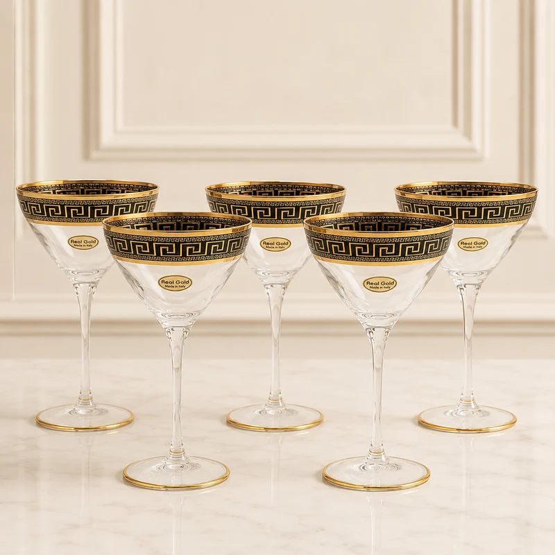 Exklusive Mäander Martini-Gläser