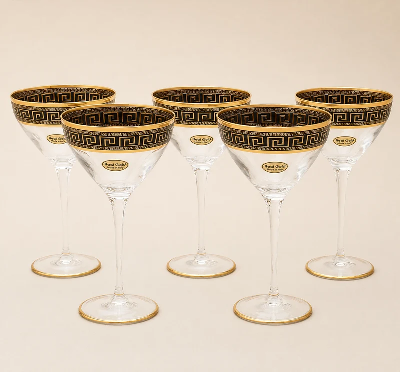 Exklusive Mäander Martini-Gläser