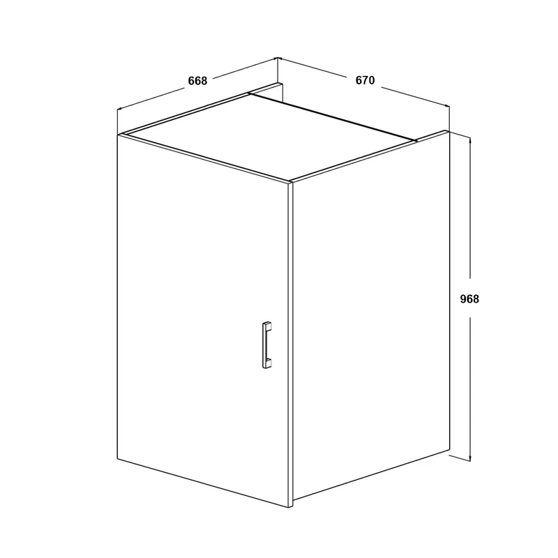 Roomart Aufsatzschrank B2, 67 cm, mit Tür und Einlegeböden, in 3 Farben