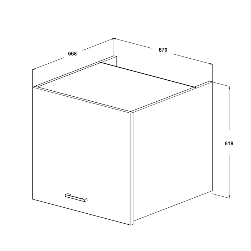 Roomart Aufsatzschrank B1, 67 cm, Oberschrank mit Drehtür, in 3 Farben