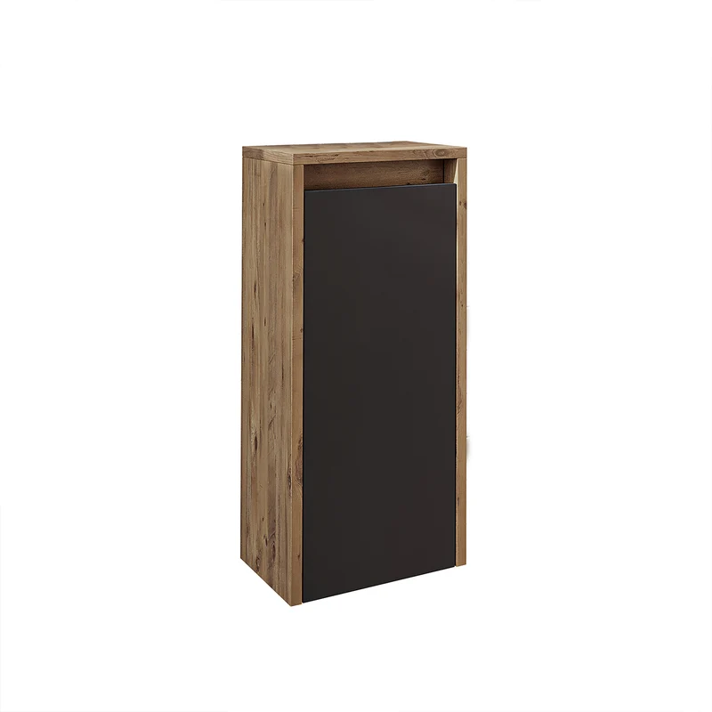 Roomart Badezimmer Seitenschrank, 30 cm, hängend mit Tür und offenem Fach, in 5 Farben
